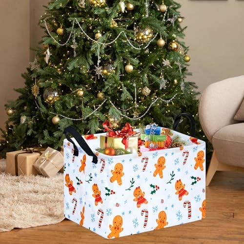 MAIZMZ Christmas Basket for Kids Gingerbread Santa Claus Snowman Storage - Image 3
