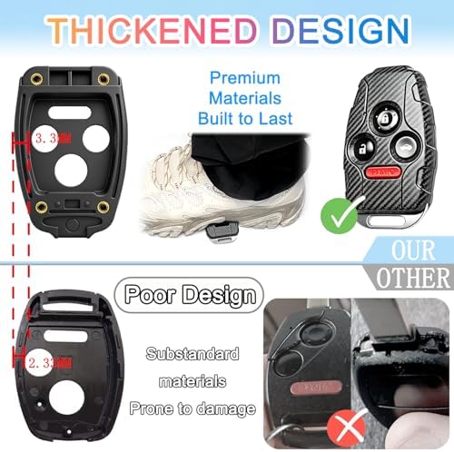 Key Fob Shell for Honda Accord, Civic EX, Carbon Fiber - Image 4