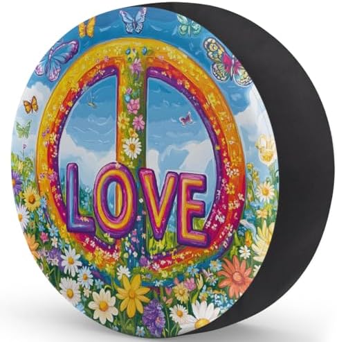 Peace Flowers Spare Tire Cover Dust-Proof Wheel Protector - Image 2