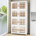 Stackable Storage Bins with Doors & Lids & Wheels by VNVTO