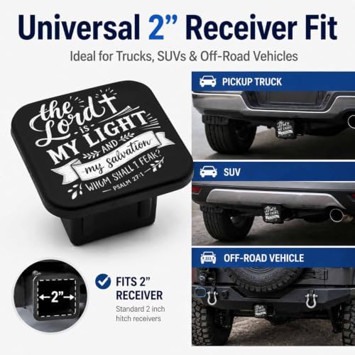 2" Hitch Cover Bible Verse Rubber Towing Hitch Covers Hitch Protector - Image 4