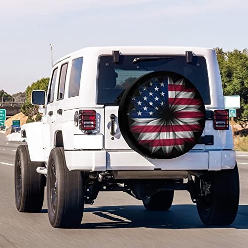 Delerain USA Flag Flower Spare Tire Cover - Image 3