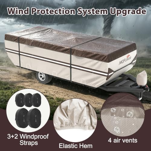 Pop Up Camper Cover, 9 Layers Waterproof 10-12ft RV Cover - Image 4