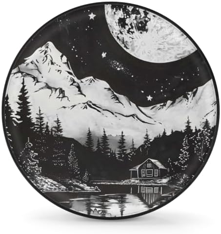 Rv Spare Tire Cover Wheel Mountain Forest Moon Tire Covers Wheel Protectors by FengQuGou