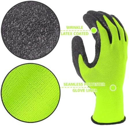 Evridwear Crinkle Latex Rubber Hand Coated Safety Work Gloves - Image 2