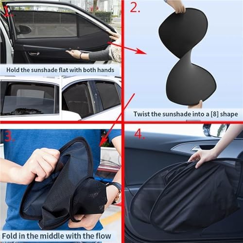 Car Shade Magnetic Sun Shade for Grand Cherokee L 2021-2026 4pcs - Image 7