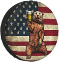 Happy Camper Bear Rv Spare Tire Cover by EFINLUKY