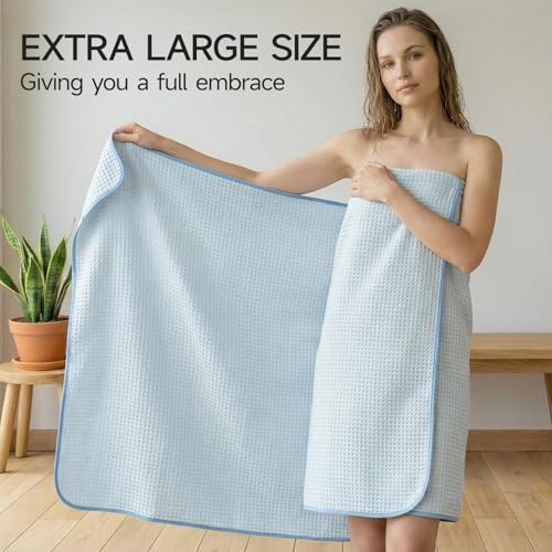 REDKISS Soft 8 Piece Waffle Towel Set, Microfiber, Lighter Weight, Quick Dry - Image 6