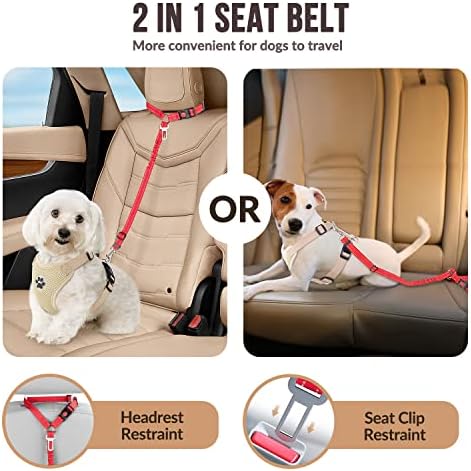 SlowTon Dog Seat Belt for Car, 2 Pack Dog Car Harness Seatbelt - Image 3