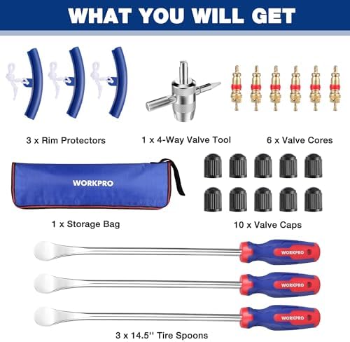 WORKPRO 14.5” Tire Spoons Set, 23-Piece Steel Tire Removal Tool Set - Image 3