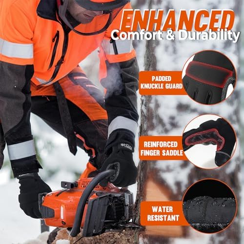 HANDLANDY Work Gloves for Men & Women, Utility Mechanic Working Gloves Touch - Image 3