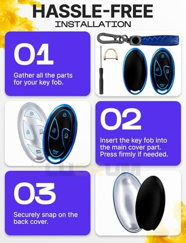 Lucrum Compatible with Hyundai Key Fob Cover & Keychain - Image 6