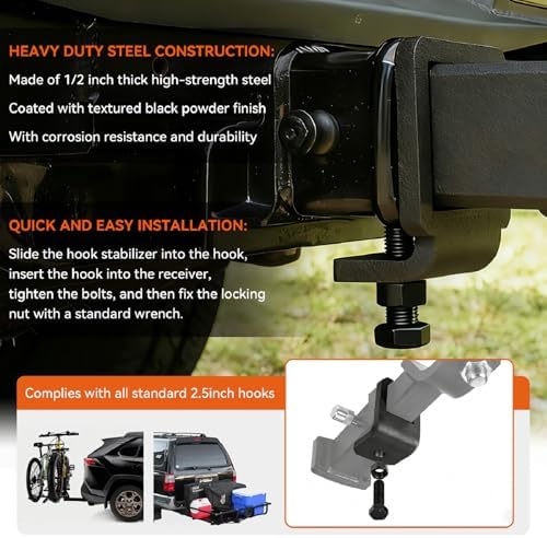 Heavy Duty 2.5 Inch Trailer Hitch Stabilizer - Image 5