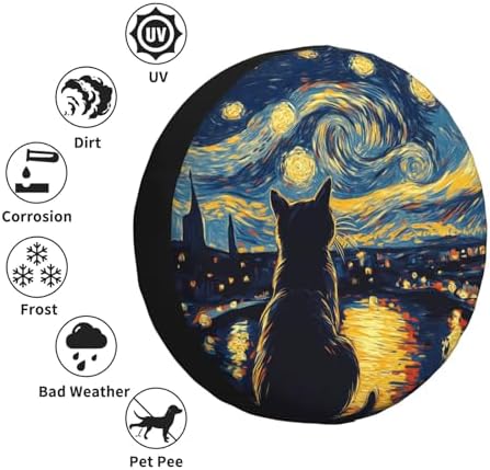 Cat Spare Tire Cover Waterproof Wheel Cover 15 Inch Universal Fit - Image 6