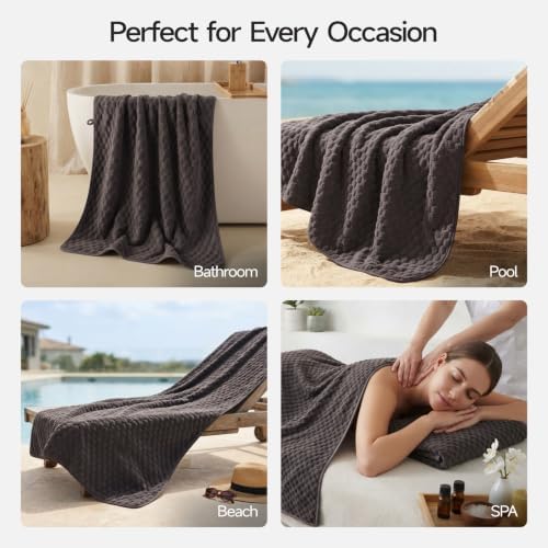 REDKISS Extra Large Bath Towels Microfiber, 31”x 61” 4 Pack, Super Soft - Image 4
