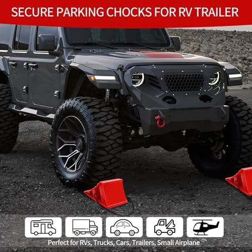 4 Pack Wheel Chocks, Heavy Duty Non Slip Wheel Chocks - Image 5