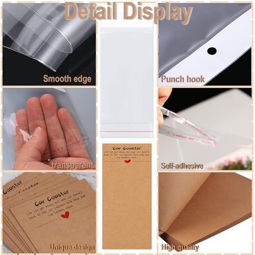 100PCS Car Coasters Packaging for Selling, Sublimation Blanks Car Coaster - Image 4
