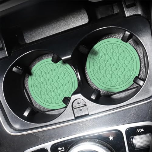 Mandark 2PCS 2.75 Inch Car Cup Holder Coasters, Light Green - Image 4