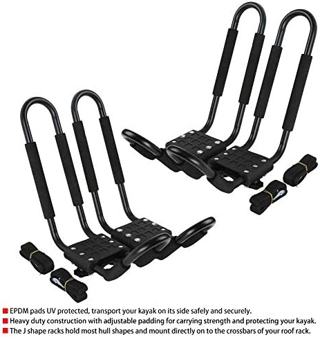 Kayak Carrier Rack Set Heavy Duty J Shape Canoe Boat Surf Ski Roof Top Mount - Image 6