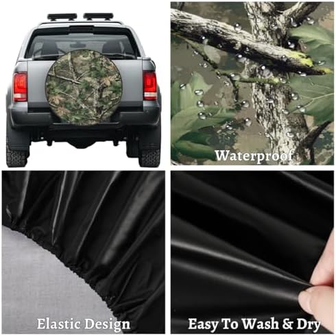 Camouflage Green Spare Tire Cover Dust-Proof Wheel Protector - Image 4