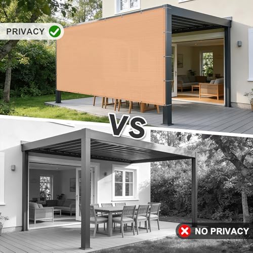 Cool Area Sun Shade Cloth with Grommets, Peach Fuzz - Image 2