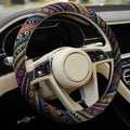 Boho Steering Wheel Cover, 14.5-15" Anti-Slip Flax by Hbxdeco