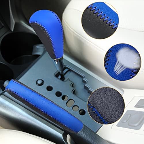 Black Blue Handbrake&Shift Knob Cover Compatible - Image 5