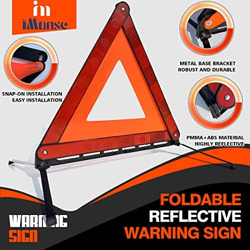 Emergency Roadside Reflective Triangles Warning Safety Kit - Image 4