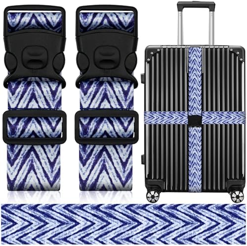 2 Pack Luggage Straps for Suitcases, Adjustable Travel Belt by ZHOMA