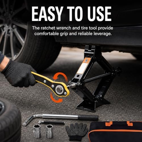 2 Ton Scissor Jack Kit with Lug Wrench - Image 5