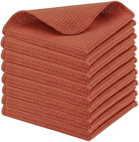 PurpleEssences Solid Kitchen Cloths, Dish Cloth 12x12 Set of 8 by PurpleEssences