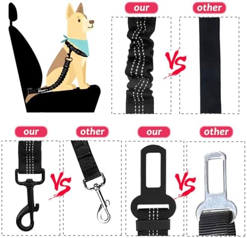 IBWell Dog Seat Belt, 3 Piece Set Retractable Dog Car Harness Adjustable Dog - Image 4