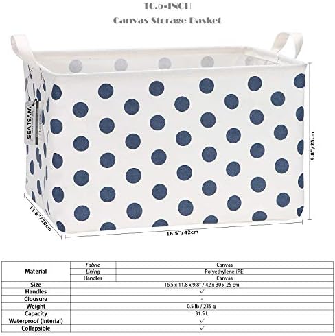 Sea Team Large Rectangle Open-Top Canvas Storage Basket - Image 5