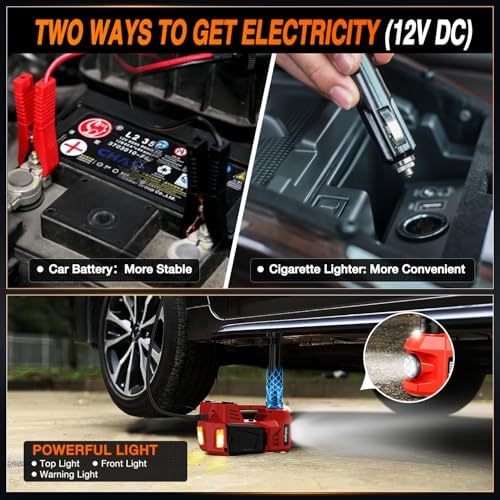 Nilight Electric Car Jack 5 Ton 12V Hydraulic Floor Jacks w Pump LED Light - Image 5