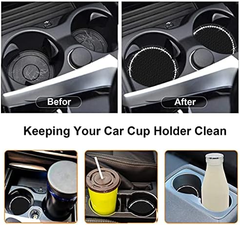2PCS Bling Car Cup Coaster, 2.75 Inch Auto Cup Holder Insert Coasters Silicone - Image 2