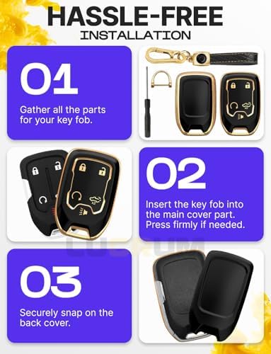 Lucrum Compatible with Chevy, Buick Key Fob Cover & Keychain - Image 6