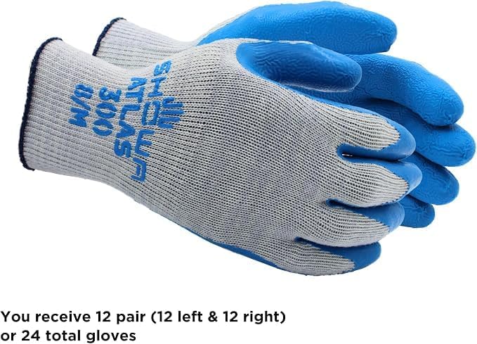 SHOWA Atlas 300 Original 1994 Crinkle Grip Work Gloves, - Image 3