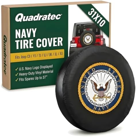 Quadratec Spare Tire Cover, U.S. Navy Licensed Logo by Quadratec
