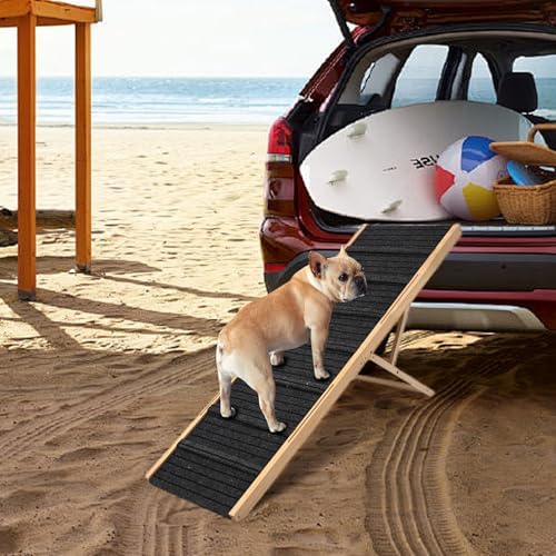 Upgraded Dog Ramp for Bed, Non-Slip Pad & Safety Baffle-6 Adjustable Height 12" - Image 5