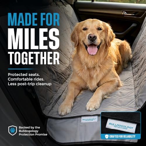 Bulldogology Dog Car Seat Cover Waterproof Heavy Duty Bench Dog Hammock - Image 2