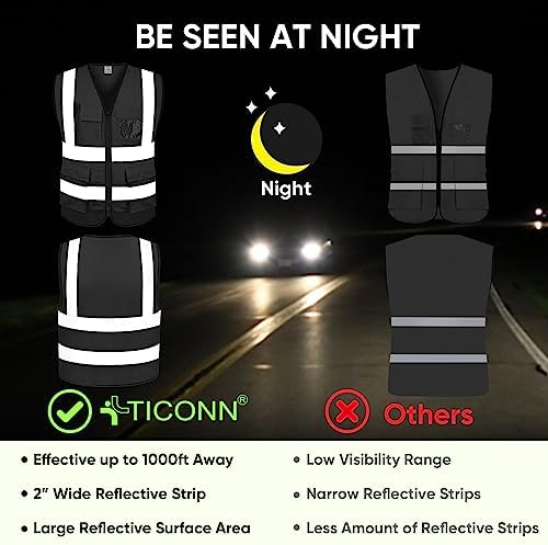TICONN High Visibility Reflective Safety Vest - Image 3