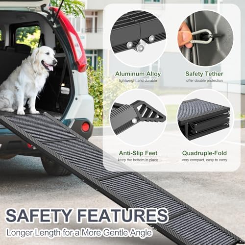 Dog Ramp for Car 71" L × 20" W, Extra-Long & Wide Foldable - Image 6