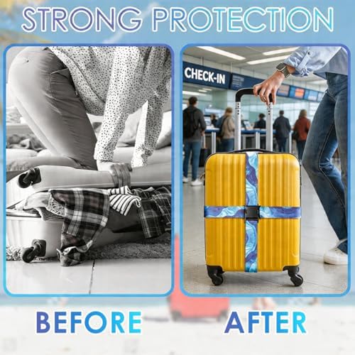 4 Pack Luggage Straps for Suitcases Adjustable Luggage Belt Suitcase Strap - Image 6