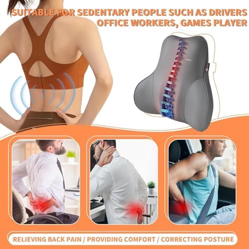 Coverado Lumbar Support Pillow for Car Seat Driver, Leather Car Seat Cushions - Image 5