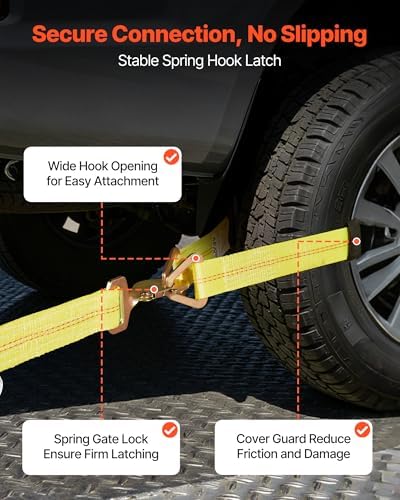 VEVOR Wheel Chock Tie-Down Kit, Axle Type Trailer Tie Down Strap, Car Tie Down - Image 5