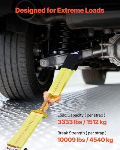 VEVOR Wheel Chock Tie-Down Kit, Axle Type Trailer Tie Down Strap, Car Tie Down - Image 3