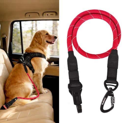 PetBonus Dog Seat Belt for Car, Durable Rope Dog Car Harness for Vehicle by Petbonus