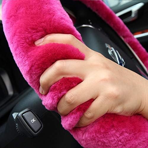 OGLAND Fuzzy Sheepskin Car Steering Wheel Cover - Image 5