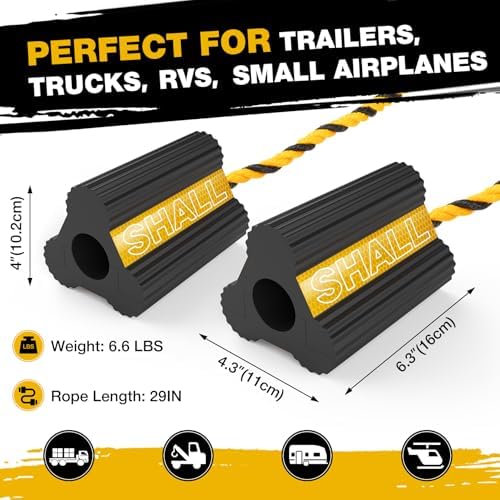 SHALL Wheel Chocks, Heavy Duty Rubber Wheel Chocks - Image 4