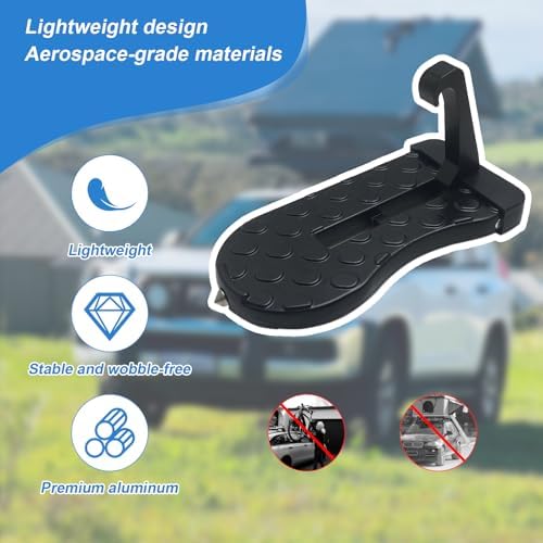 Car Door Step for Roof Access, 400LBS Aircraft-Grade Aluminum Anti-Slip Pedal - Image 3